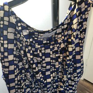 Calvin Klein Size Small Geometric Blue/Black/White Shell